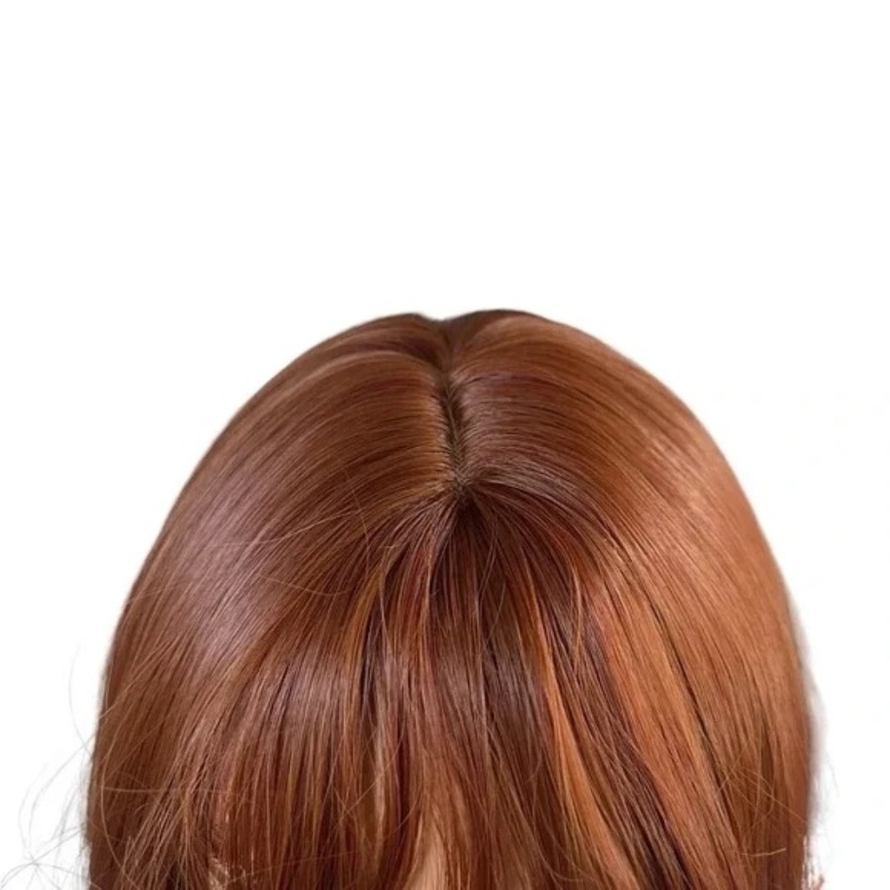 26 Inch Wavy Reddish long hair with bangs Natural looking wig - Picture 4 of 7